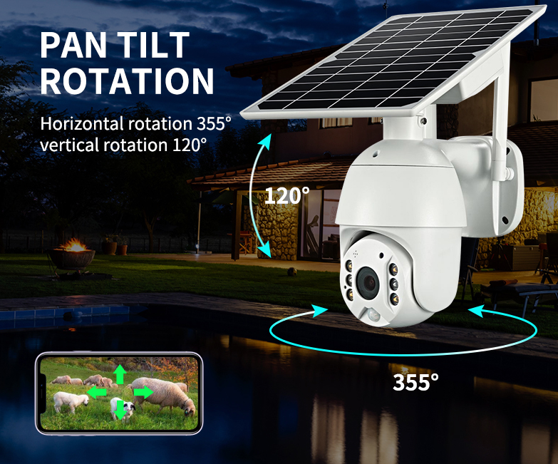 Brand 4G SIM Card WIFI Solar Battery PTZ Camera 1080P Outdoor Waterproof  PIR Alarm Motion Detection P2P CCTV Camera